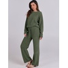 image:imageANRABESS Lounge Sets for Women Fuzzy Fleece Pajama SetLawn Green