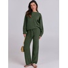 image:imageANRABESS Lounge Sets for Women Fuzzy Fleece Pajama SetLawn Green