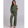 image:imageANRABESS Lounge Sets for Women Fuzzy Fleece Pajama SetLawn Green