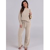 image:imageANRABESS Lounge Sets for Women Fuzzy Fleece Pajama SetLight Khaki
