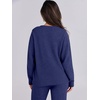 image:imageANRABESS Lounge Sets for Women Fuzzy Fleece Pajama SetNavy Blue