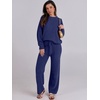 image:imageANRABESS Lounge Sets for Women Fuzzy Fleece Pajama SetNavy Blue