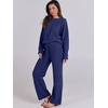 image:imageANRABESS Lounge Sets for Women Fuzzy Fleece Pajama SetNavy Blue
