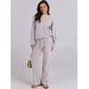 image:imageANRABESS Lounge Sets for Women Fuzzy Fleece Pajama SetPurple Grey