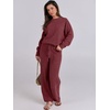 image:imageANRABESS Lounge Sets for Women Fuzzy Fleece Pajama SetWine Red