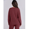 image:imageANRABESS Lounge Sets for Women Fuzzy Fleece Pajama SetWine Red