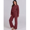 image:imageANRABESS Lounge Sets for Women Fuzzy Fleece Pajama SetWine Red