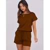 image:imageANRABESS Rompers for Women Summer 2026 Casual Dressy One Piece Tshirt Short Pants Jumpsuit Beach Vacation Outfit Clothes04 Brown