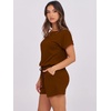 image:imageANRABESS Rompers for Women Summer 2026 Casual Dressy One Piece Tshirt Short Pants Jumpsuit Beach Vacation Outfit Clothes04 Brown