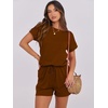 image:imageANRABESS Rompers for Women Summer 2026 Casual Dressy One Piece Tshirt Short Pants Jumpsuit Beach Vacation Outfit Clothes04 Brown