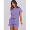image:imageANRABESS Rompers for Women Summer 2026 Casual Dressy One Piece Tshirt Short Pants Jumpsuit Beach Vacation Outfit Clothes04 Purple