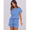 image:imageANRABESS Rompers for Women Summer 2026 Casual Dressy One Piece Tshirt Short Pants Jumpsuit Beach Vacation Outfit Clothes04 Sky
