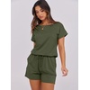 image:imageANRABESS Rompers for Women Summer 2026 Casual Dressy One Piece Tshirt Short Pants Jumpsuit Beach Vacation Outfit ClothesArmy Green