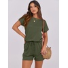 image:imageANRABESS Rompers for Women Summer 2026 Casual Dressy One Piece Tshirt Short Pants Jumpsuit Beach Vacation Outfit ClothesArmy Green