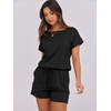 image:imageANRABESS Rompers for Women Summer 2026 Casual Dressy One Piece Tshirt Short Pants Jumpsuit Beach Vacation Outfit ClothesBlack