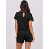 image:imageANRABESS Rompers for Women Summer 2026 Casual Dressy One Piece Tshirt Short Pants Jumpsuit Beach Vacation Outfit ClothesBlack