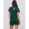image:imageANRABESS Rompers for Women Summer 2026 Casual Dressy One Piece Tshirt Short Pants Jumpsuit Beach Vacation Outfit ClothesDeep Green