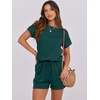 image:imageANRABESS Rompers for Women Summer 2026 Casual Dressy One Piece Tshirt Short Pants Jumpsuit Beach Vacation Outfit ClothesDeep Green