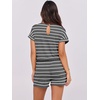 image:imageANRABESS Rompers for Women Summer 2026 Casual Dressy One Piece Tshirt Short Pants Jumpsuit Beach Vacation Outfit ClothesGrey White