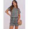 image:imageANRABESS Rompers for Women Summer 2026 Casual Dressy One Piece Tshirt Short Pants Jumpsuit Beach Vacation Outfit ClothesGrey White