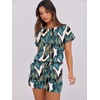 image:imageANRABESS Rompers for Women Summer 2026 Casual Dressy One Piece Tshirt Short Pants Jumpsuit Beach Vacation Outfit ClothesLeaf