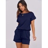 image:imageANRABESS Rompers for Women Summer 2026 Casual Dressy One Piece Tshirt Short Pants Jumpsuit Beach Vacation Outfit ClothesNavy Blue