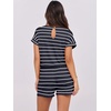image:imageANRABESS Rompers for Women Summer 2026 Casual Dressy One Piece Tshirt Short Pants Jumpsuit Beach Vacation Outfit ClothesNavy White