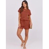 image:imageANRABESS Rompers for Women Summer 2026 Casual Dressy One Piece Tshirt Short Pants Jumpsuit Beach Vacation Outfit ClothesOrange Red