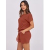 image:imageANRABESS Rompers for Women Summer 2026 Casual Dressy One Piece Tshirt Short Pants Jumpsuit Beach Vacation Outfit ClothesOrange Red