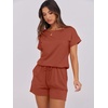 image:imageANRABESS Rompers for Women Summer 2026 Casual Dressy One Piece Tshirt Short Pants Jumpsuit Beach Vacation Outfit ClothesOrange Red