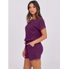 image:imageANRABESS Rompers for Women Summer 2026 Casual Dressy One Piece Tshirt Short Pants Jumpsuit Beach Vacation Outfit ClothesPurple