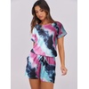 image:imageANRABESS Rompers for Women Summer 2026 Casual Dressy One Piece Tshirt Short Pants Jumpsuit Beach Vacation Outfit ClothesTie Dye Purple