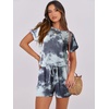 image:imageANRABESS Rompers for Women Summer 2026 Casual Dressy One Piece Tshirt Short Pants Jumpsuit Beach Vacation Outfit ClothesTie Dye Space Gray