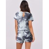 image:imageANRABESS Rompers for Women Summer 2026 Casual Dressy One Piece Tshirt Short Pants Jumpsuit Beach Vacation Outfit ClothesTie Dye Space Gray