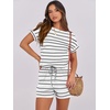 image:imageANRABESS Rompers for Women Summer 2026 Casual Dressy One Piece Tshirt Short Pants Jumpsuit Beach Vacation Outfit ClothesWhite Black
