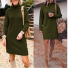 image:imageANRABESS Sweater Dress for Women Fall Oversized Mock Neck Long Sleeve DressArmy Green
