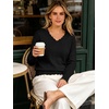image:imageANRABESS Sweaters for Women Lightweight Loose Fit V Neck Fall OutfitsBlack