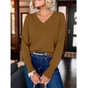 image:imageANRABESS Sweaters for Women Lightweight Loose Fit V Neck Fall OutfitsCaramel