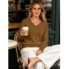 image:imageANRABESS Sweaters for Women Lightweight Loose Fit V Neck Fall OutfitsCaramel
