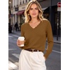 image:imageANRABESS Sweaters for Women Lightweight Loose Fit V Neck Fall OutfitsCaramel