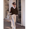 image:imageANRABESS Sweaters for Women Lightweight Loose Fit V Neck Fall OutfitsCoffee