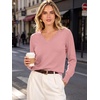 image:imageANRABESS Sweaters for Women Lightweight Loose Fit V Neck Fall OutfitsCoral Pink