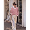 image:imageANRABESS Sweaters for Women Lightweight Loose Fit V Neck Fall OutfitsCoral Pink
