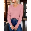 image:imageANRABESS Sweaters for Women Lightweight Loose Fit V Neck Fall OutfitsCoral Pink
