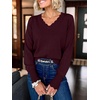 image:imageANRABESS Sweaters for Women Lightweight Loose Fit V Neck Fall OutfitsDrak Red