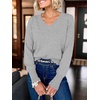 image:imageANRABESS Sweaters for Women Lightweight Loose Fit V Neck Fall OutfitsGrey