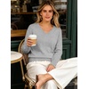image:imageANRABESS Sweaters for Women Lightweight Loose Fit V Neck Fall OutfitsGrey