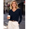 image:imageANRABESS Sweaters for Women Lightweight Loose Fit V Neck Fall OutfitsNavy Blue