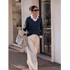 image:imageANRABESS Sweaters for Women Lightweight Loose Fit V Neck Fall OutfitsNavy Blue