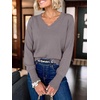 image:imageANRABESS Sweaters for Women Lightweight Loose Fit V Neck Fall OutfitsNutmeg